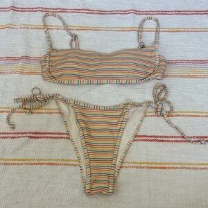 Small - NWOT - L*Space - Multicolor Striped Bikini Top & Bottom Set